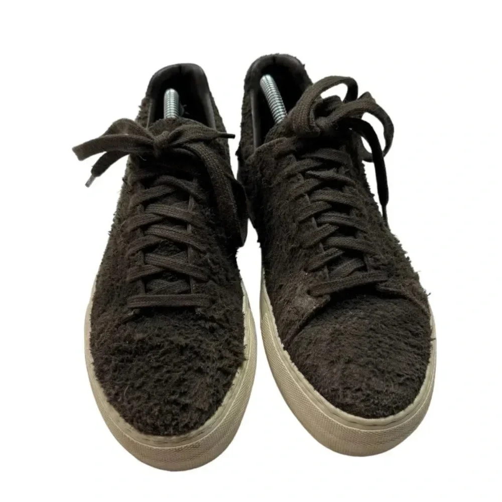 Helmut Lang Distressed Suede Platform Sneakers